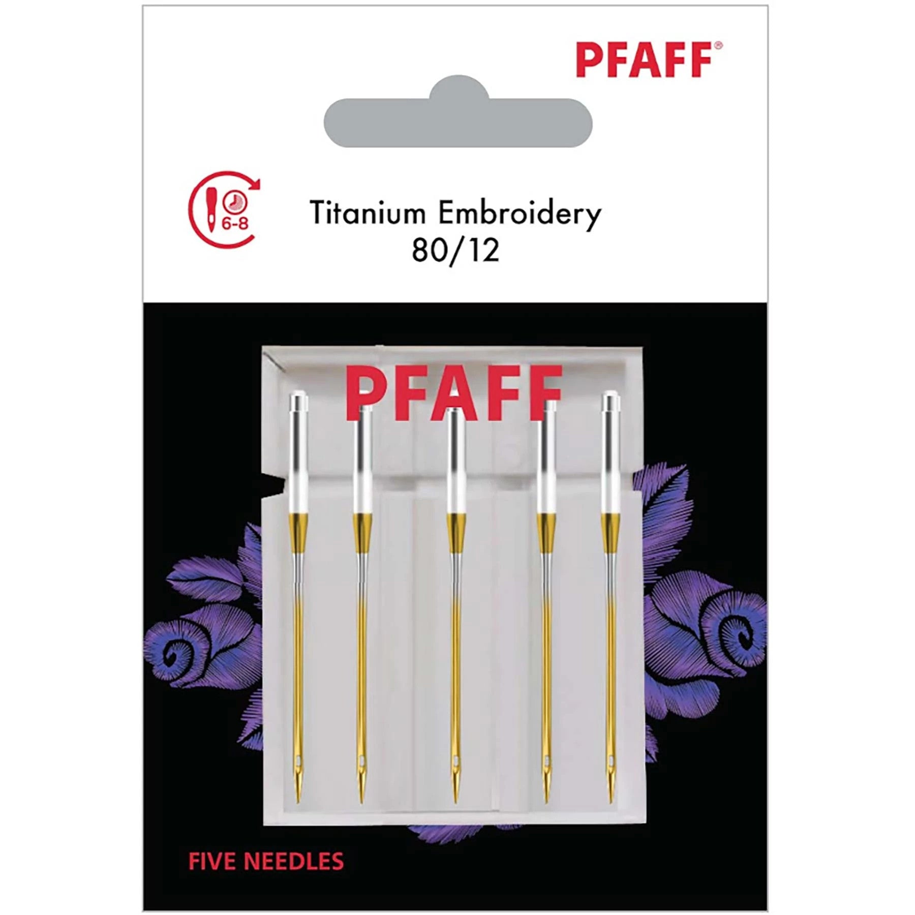 Titanium Embroidery Needles Size 80/12 5-Pack | PFAFF®