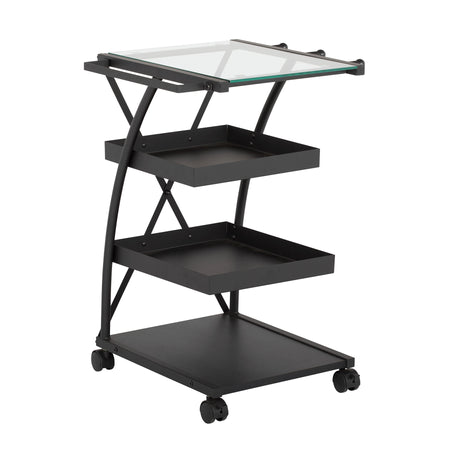 Triflex Taboret Charcoal / Clear Glass