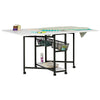 Mobile Fabric Cutting Table with Storage 30" Charcoal / White