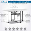 Mobile Fabric Cutting Table with Storage 30" Charcoal / White