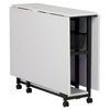 Mobile Fabric Cutting Table with Storage 30" Charcoal / White