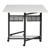 Mobile Fabric Cutting Table with Storage 30" Charcoal / White