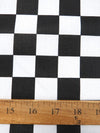 Poly Cotton Printed Fabric Square Checkered / Red/White / Sold By The Yard