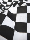 Poly Cotton Printed Fabric Square Checkered / Pink/White / Sold By The Yard