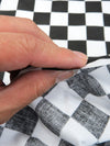 Poly Cotton Printed Fabric Square Checkered / Red/White / Sold By The Yard