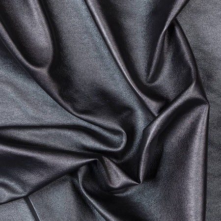 Tissu en vinyle imitation cuir extensible dans les deux sens || couleur : noir