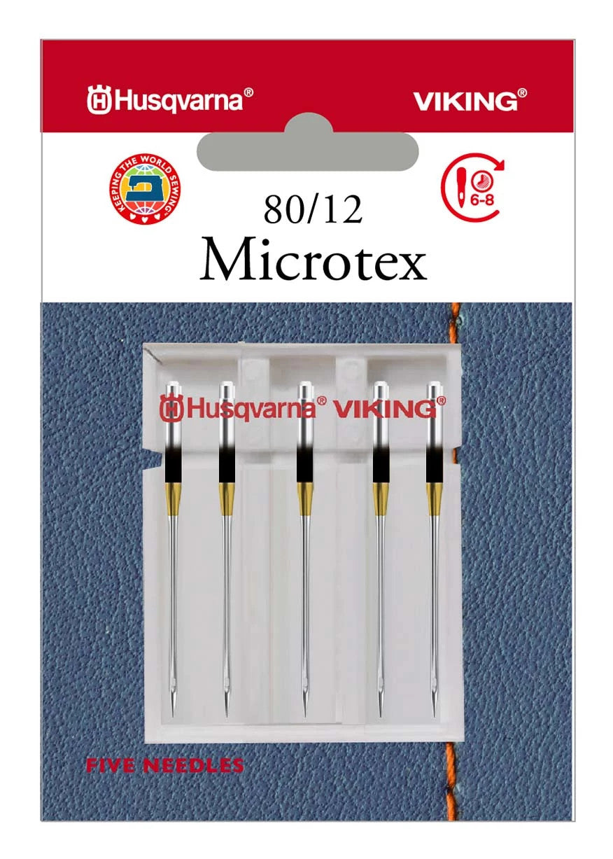 Microtex Needles Size 80/12 5-Pack | Husqvarna® Viking®