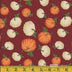 Fall Autumn Pumpkins on Burgundy 100% Cotton Fabric By the yard