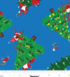 Christmas Gnomes Trees on Blue Benartex 100% Cotton Price per Yard