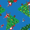 Christmas Gnomes Trees on Blue Benartex 100% Cotton Price per Yard