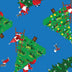 Christmas Gnomes Trees on Blue Benartex 100% Cotton Price per Yard