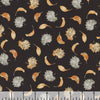 Harvest Classics: Hojas de otoño esparcidas sobre tela negra 100 % algodón. Precio por yarda