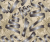 Christmas Silver Ribbons and Snowflakes on Cream 100% Cotton Fabric By the yard