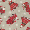 Christmas Truck And Gnome on Beige Let It Snow 100% Cotton Fabric