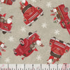 Christmas Truck And Gnome on Beige Let It Snow 100% Cotton Fabric