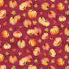 Thanksgiving Tossed Pumpkins on Purple Plum 100% Cotton Fabric