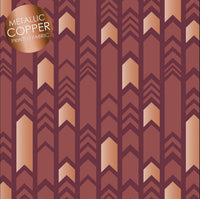 Arrowheads Rust Metallic Print on Brown 100% Cotton Fabric Price per Yard Novelty