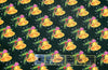 Christmas Gold Bells on Green 100% Cotton Fabric
