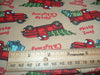 Christmas Red Truck Gifts Trees on Tan 100% Cotton Fabric Price per Yard