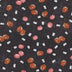 Christmas Peppermints Caramels Marshmallows on Black 100% Cotton Fabric