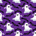 Halloween Dancing Ghosts and Bats on Purple 100% Cotton Fabric