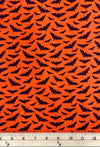 Halloween Flying Bats on Orange 100% Cotton Fabric