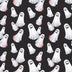 Halloween Spooky Smiling Ghosts on Black 100% Cotton Fabric