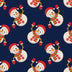 Christmas Waving Snowmen on Blue 100% Cotton