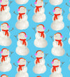 Christmas Best in Snow-Man on Blue 100% Cotton Price Per Yard