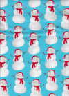 Christmas Best in Snow-Man on Blue 100% Cotton Price Per Yard
