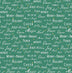 Texto navideño sobre fondo verde festivo. 100 % algodón. Precio por yarda.