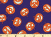 Halloween Glow in the Dark Pumpkins on Purple 100% Cotton