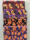 Halloween Pumpkins 100% Cotton 1 yard Precut Fabric Bundles, 4 pieces, Multi
