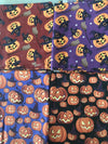 Halloween Pumpkins 100% Cotton 1 yard Precut Fabric Bundles, 4 pieces, Multi