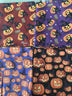Halloween Pumpkins 100% Cotton 1 yard Precut Fabric Bundles, 4 pieces, Multi