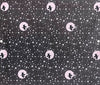Halloween Starry Night Witch Moon on Gray Sparkle 100% Cotton Price Per Yard