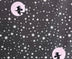 Halloween Starry Night Witch Moon on Gray Sparkle 100% Cotton Price Per Yard
