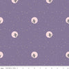 Halloween Starry Night Witch Moon Lilac on Purple Sparkle 100% Cotton Price Per Yard