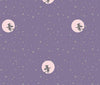 Halloween Starry Night Witch Moon Lilac on Purple Sparkle 100% Cotton Price Per Yard