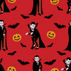 Halloween Vampires 100% Cotton 1 yard Precut Fabric Bundles, 5 pieces, Multi