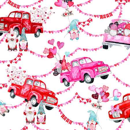 My Gnomie Pink, 58 pulgadas de ancho, San Valentín, 100 % poliéster
