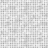 Sopa de letras sobre costura en tela blanca «Timeless Treasures Novelty», 100 % algodón