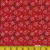 Christmas Snowflakes on Blended Red Christmas 100% Cotton Fabric Price per yard