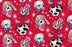 Tela «Patriotic Pups on Red Dogs», 100 % algodón. Precio por yarda