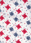 Patriotic Pinwheels and Stars on White 100% Cotton Price per Yard