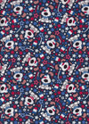 Patriotic Tossed Dogs Pups Ice Cream Stars on Blue Glitter 100% Cotton