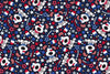 Patriotic Tossed Dogs Pups Ice Cream Stars on Blue Glitter 100% Cotton