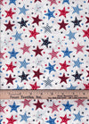 Patriotic Stars and Stripes on White 100% Cotton Price per Yard