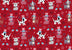 Patriotic Dogs Pups Wearing Hats on Red Glitter 100% Cotton