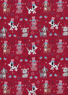 Patriotic Dogs Pups Wearing Hats on Red Glitter 100% Cotton